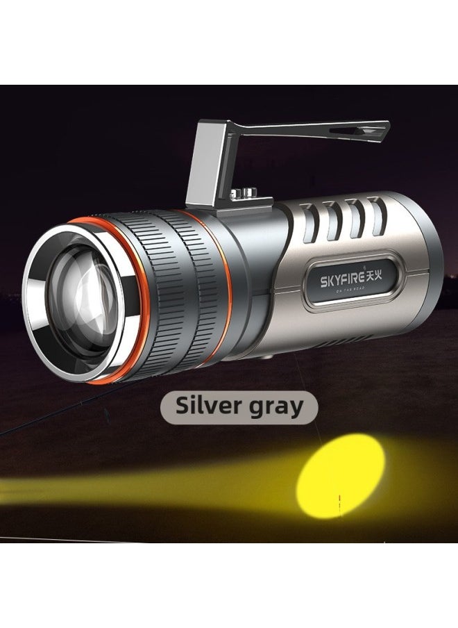 Generic Skyfire Night Fishing Lamp Laser Cannon Fishing Lamp Strong Light High Power Lamp Blue Purple Light Portable-Color:SF-F915 (Silver + White) Configuration  - Image 4