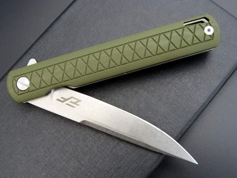 Eafengrow EF16 Folding Knife Flipper Ball Bearing Point D2 Blade G10 Handle with Pocket Clip Everday Carry Pocket Knife Liner Lock Camping Tactical Outdoor Multitool (Army Green) - Image 5