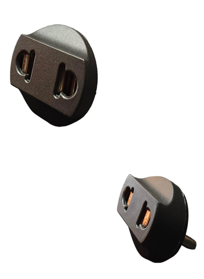 fdealz® [ 2 Pieces ] US to EU Plug ; EU Male to USA Female Connector Plug, Plug Converter, EU Travel Adaptor, EU Plug Converter - Image 1