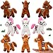 Zomiboo 9 Pack Horse Stuffed Animals Plush Toy Standing Stuffed Horse 4 Inch Mini Plush with Detachable Chain for Animal Theme Party Birthday Decoration SuppliesRetro Style - Image 2