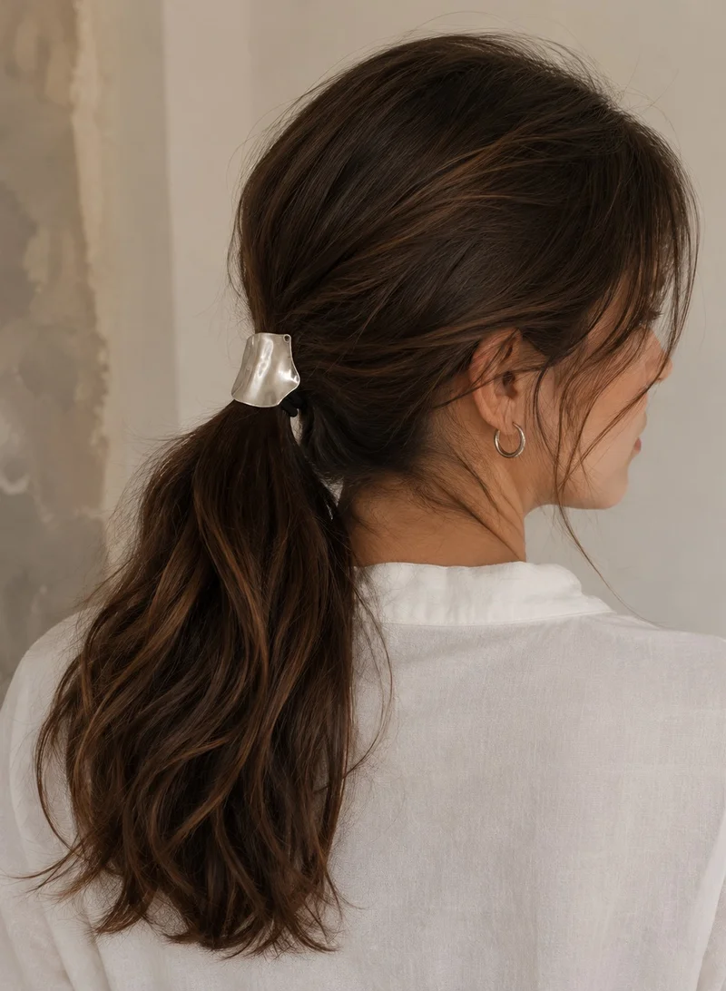 French Connection UK Rhodium Metal Cuff Hair Tie Bobble for Women | Best Price UAE