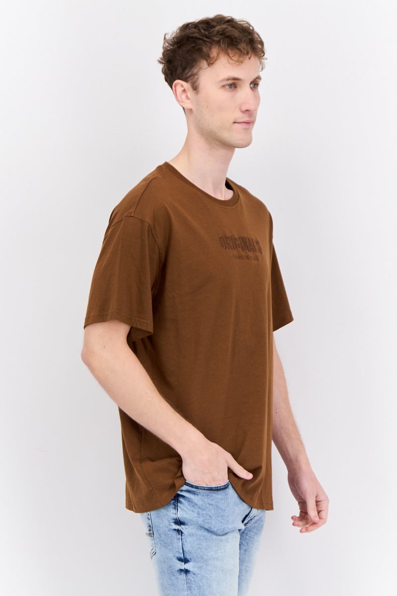 Originals by Brooklyn Cloth Men Crew Neck Short Sleeve  Embroidered Logo T-Shirt, Brown  - Image 2