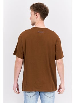 Originals by Brooklyn Cloth Men Crew Neck Short Sleeve  Embroidered Logo T-Shirt, Brown  - Image 3