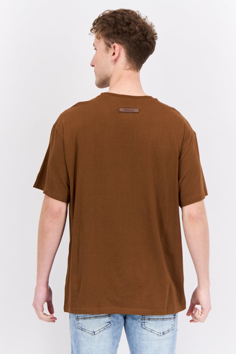 Originals by Brooklyn Cloth Men Crew Neck Short Sleeve  Embroidered Logo T-Shirt, Brown  - Image 3
