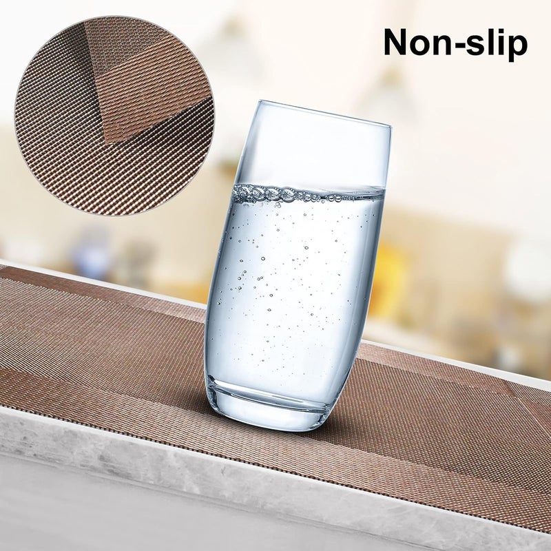 Aofmee Placemats Set of 4, Heat Resistant Place Mats, Washable Durable PVC Table Mats, Woven Vinyl Plastic Placemats for Dining Table, Non-Slip Stain Resistant Kitchen Table Placemats, Easy to Clean - Image 4