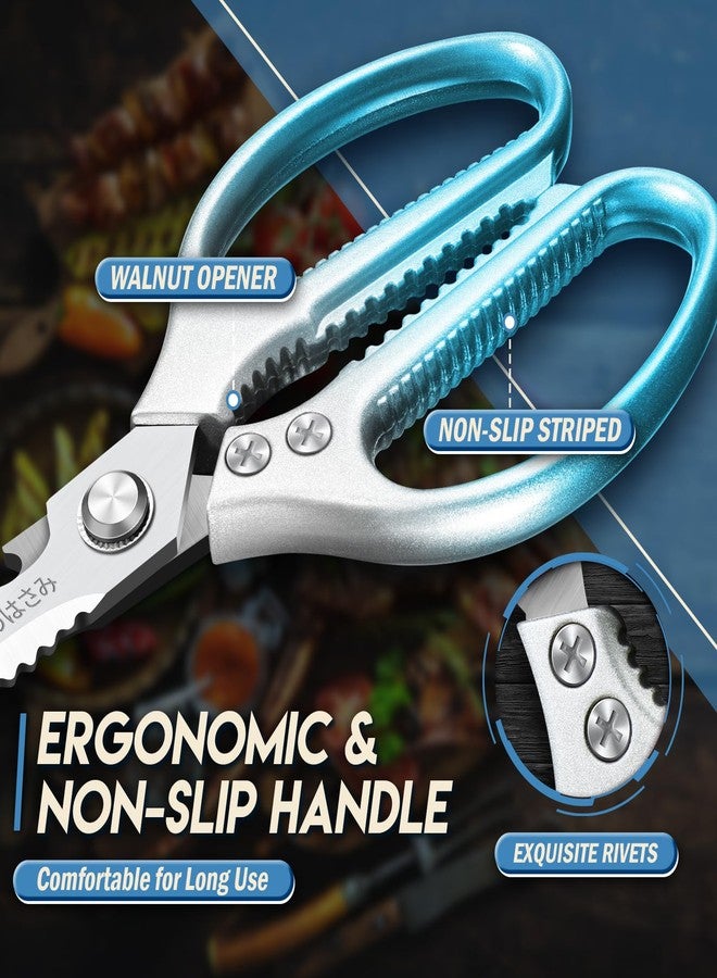 TIJERAS Kitchen Scissors Set Blue - Stainless Steel Kitchen Shear, Sharp Meat Scissors Dishwasher Safe, Heavy Duty Poultry Shears, Japanese Cooking Scissor for Food, Chicken,Turkey, Christmas Gifts - Image 5