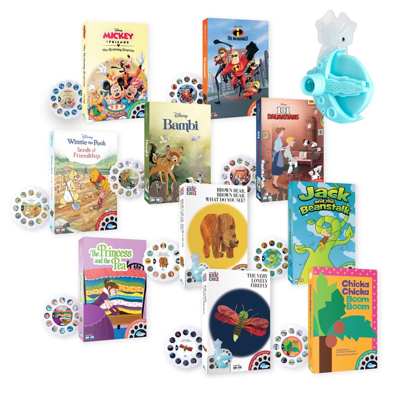 Moonlite Bedtime 10Story Mega Bundle with The Moonlite Projector  10 Single Stories Including World of Eric Carle Disney Pixar Fairy Tales  Childrens Timeless Storybook Classics for Ages 16 - Image 2