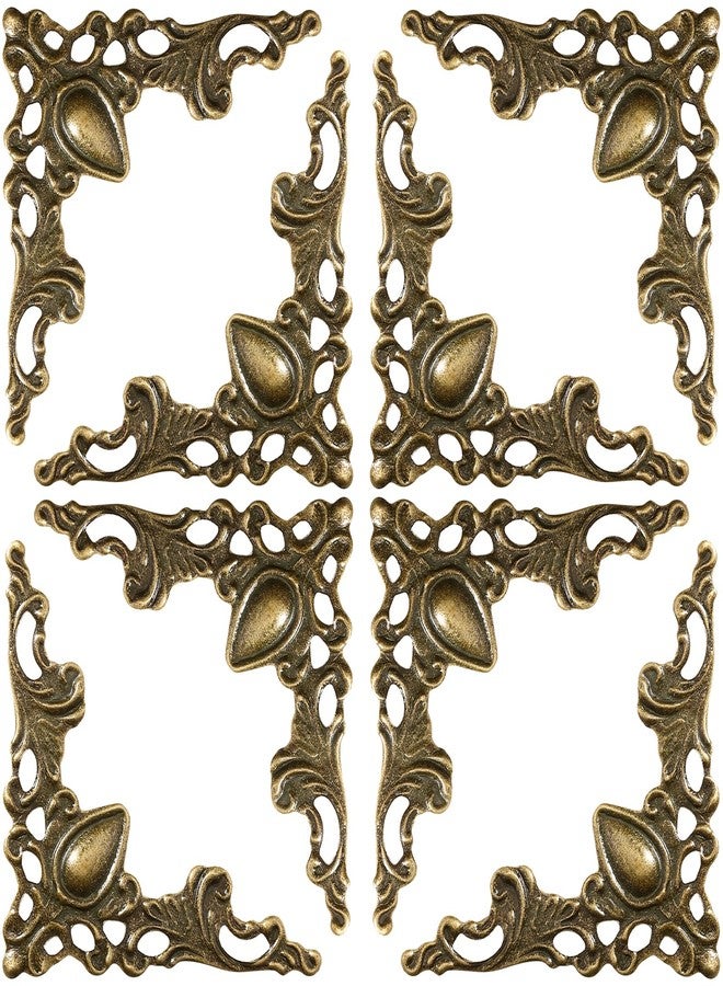 BESPORTBLE 24Pcs Bronze Book Corner Protectors Metal Decorative Box Corners for Jewelry Scrapbook Albums DIY Home Decor - Image 1