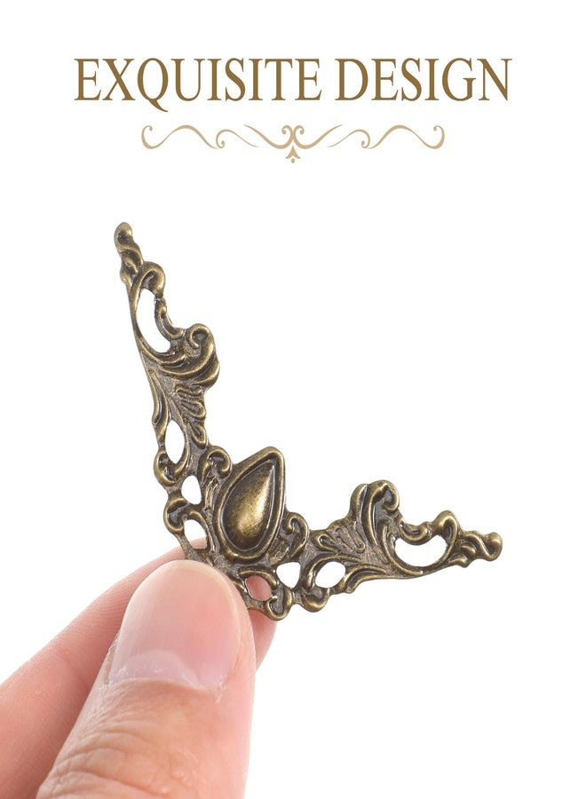 BESPORTBLE 24Pcs Bronze Book Corner Protectors Metal Decorative Box Corners for Jewelry Scrapbook Albums DIY Home Decor - Image 3