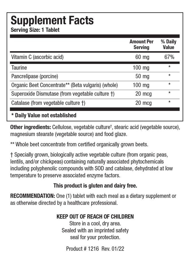 Biotics Research Biotics Research Beta-TCP™ - Digestive Enzymes For Women & Men -Enzymes for Digestion Supports Liver Function, Normal Bile Flow, Healthy Cholestrol, With Betaine & Organic Beet Concentrate 180 Tablets - Image 2