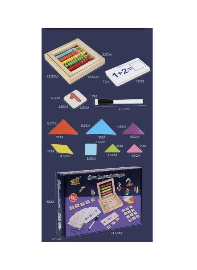 Generic Generic Wood Abacus Learning Box With Numbers And Pen For Kids - Multi Color  - Image 1