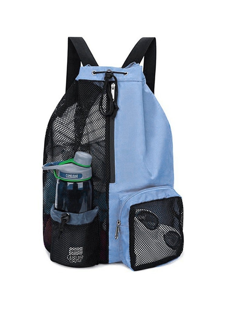 AL RAID Swim Bag Mesh Drawstring Backpack with Wet Pocket Beach Backpack for Swimming, Gym, and Workout Gear - Image 1
