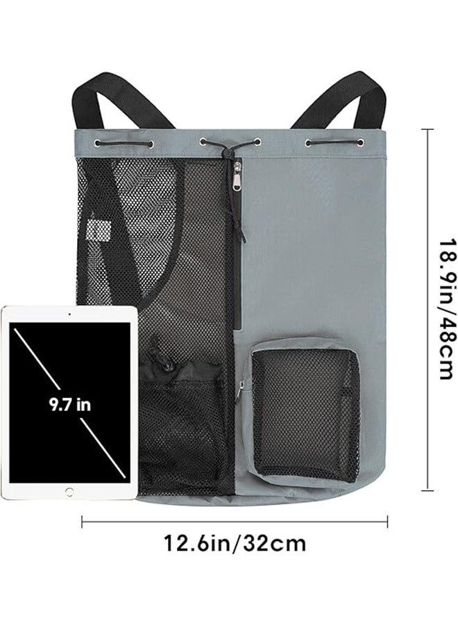 AL RAID Swim Bag Mesh Drawstring Backpack with Wet Pocket Beach Backpack for Swimming, Gym, and Workout Gear - Image 5