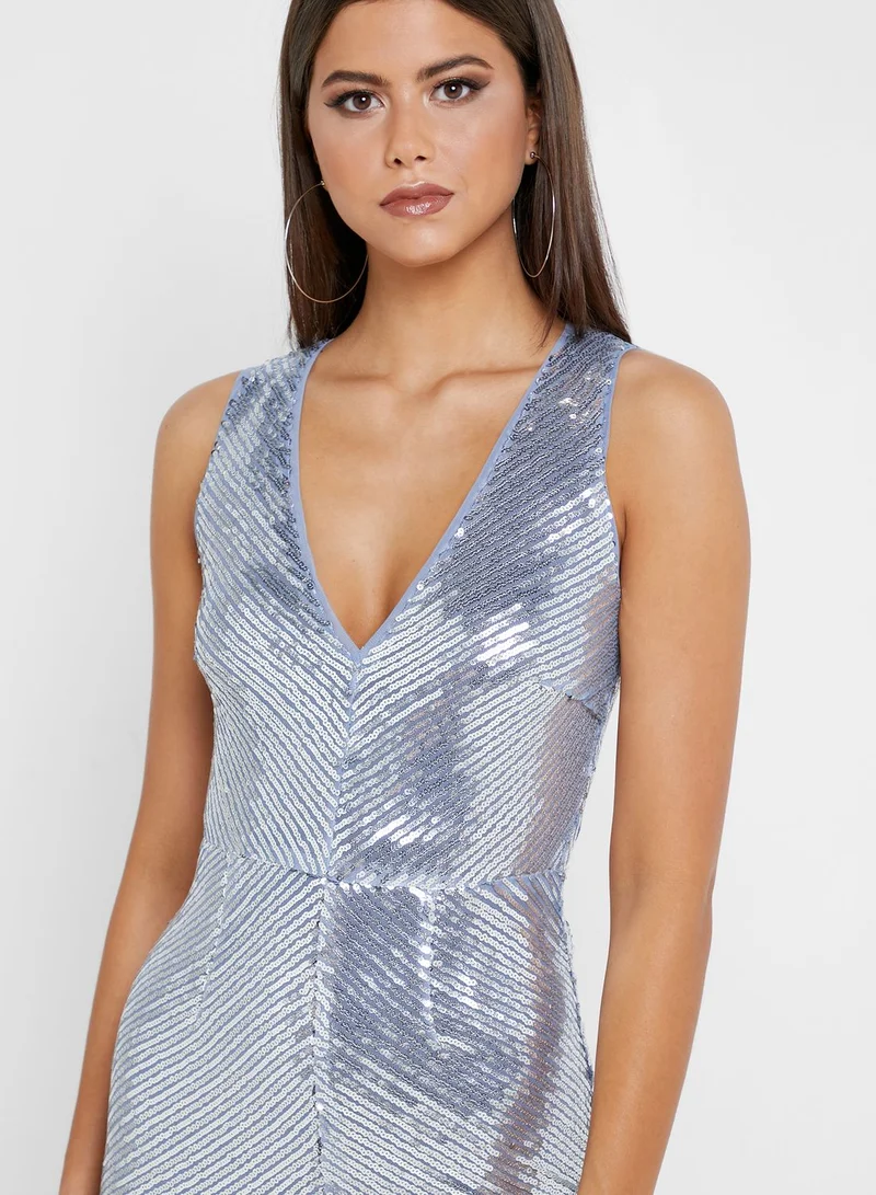 Girl Code Chevron Plunge Dress