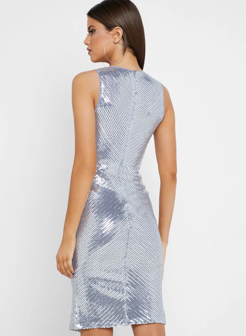 Girl Code Chevron Plunge Dress