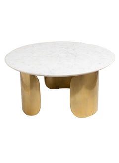 Homez Marble Coffee Table With Gold Aluminum Base Dia 79*ht: 39 cm  - Image 1