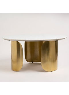 Homez Marble Coffee Table With Gold Aluminum Base Dia 79*ht: 39 cm  - Image 2