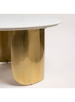 Homez Marble Coffee Table With Gold Aluminum Base Dia 79*ht: 39 cm  - Image 3