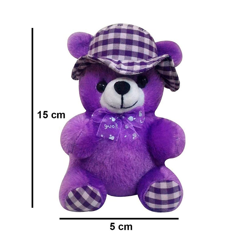 Saugat Traders Saugat Traders Birthday Gift for Wife Girlfriend Fiancee Soft Cap Teddy Birthday Scroll Card Gift for Girls FriendKids 15 x 5 cm Purple Color - Image 4