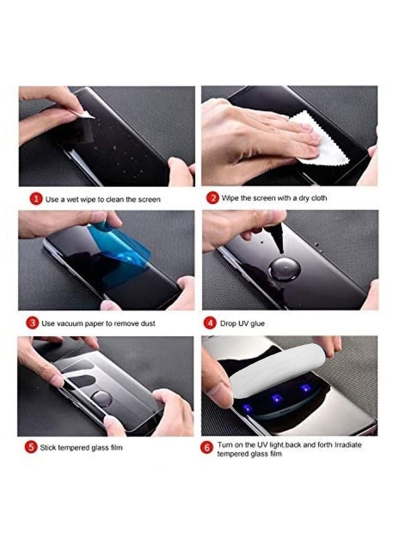 UV Screen Protector for Samsung Galaxy S22 Ultra Tempered Glass 9H Adhesive Nano Liquid UV Glue Full Coverage Clear  - Image 5