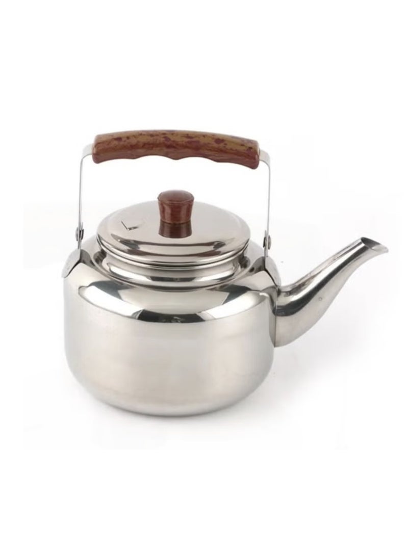 Shine Tea Kettle Stainless Steel With Wood Handle 1 Liter Silver - Image 1