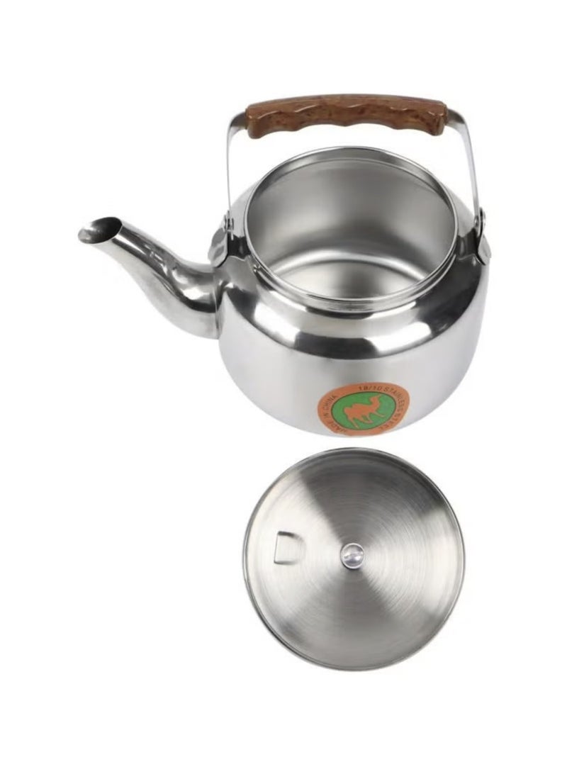 Shine Tea Kettle Stainless Steel With Wood Handle 1 Liter Silver - Image 4