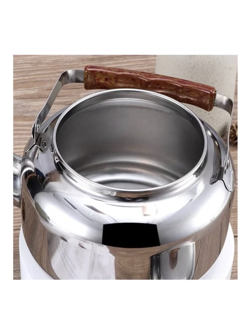 Shine Tea Kettle Stainless Steel With Wood Handle 1 Liter Silver - Image 3