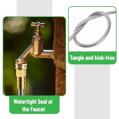 UNCO 25ft Stainless Steel No Kink Metal Garden Hose - Image 4