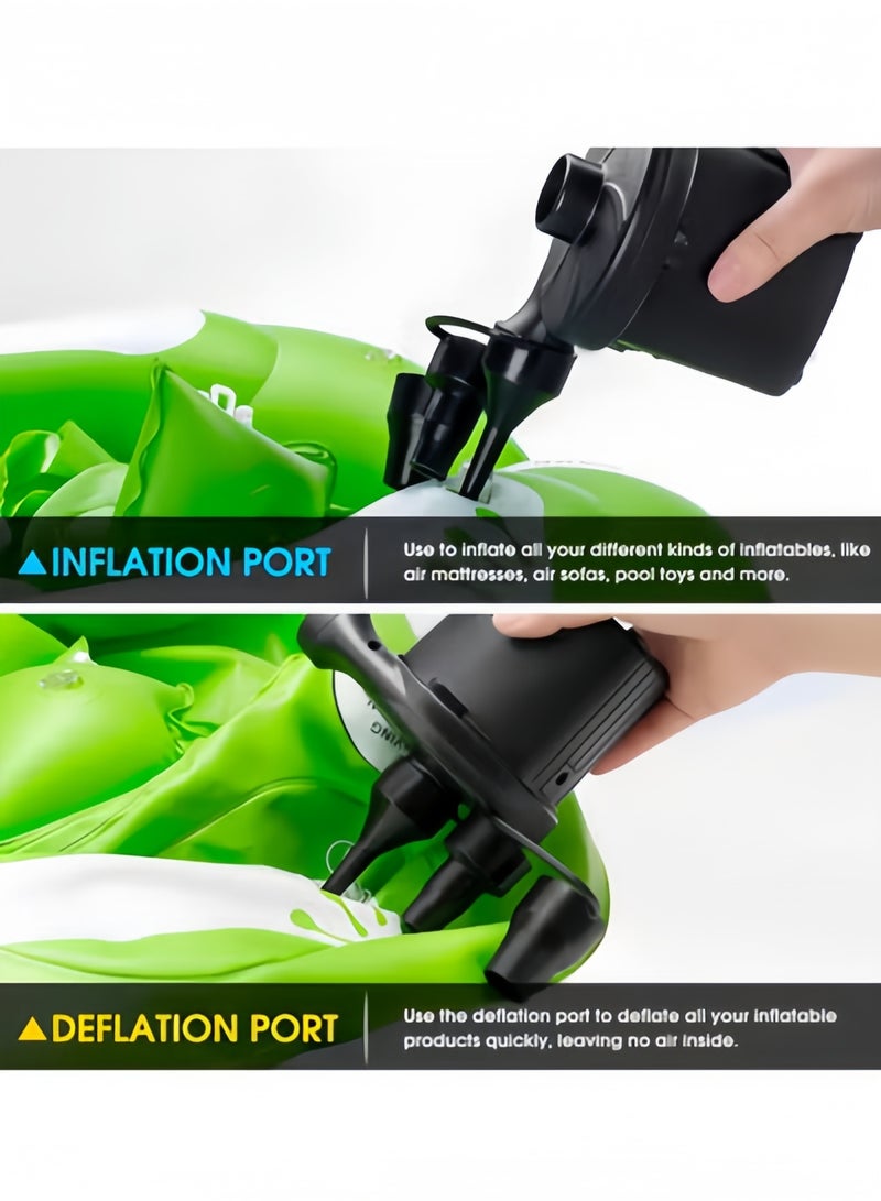Electric Air Pump for Inflatables Air Quick-Fill Mattress Pump with 3 Nozzles Portable Air Pump Home Car Dual-use Inflation Pump for Car & Blow Up Pool Raft Bed Boat Toy - Image 5