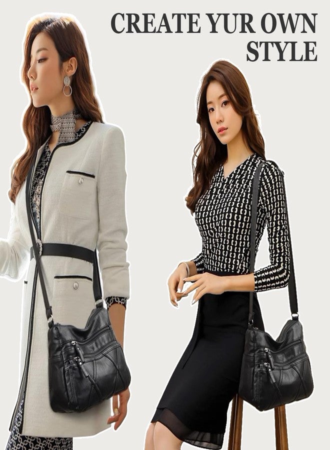 WITERY Women Soft PU Leather Crossboby Bag - Lightweight Multi-Pocket Shoulder Bag Pocketbooks Ladies Medium Purses Handbag Hobo Tote Bags Messenger Bags for Everyday Use/Shopping/Travel - Image 3