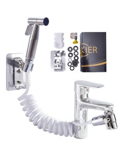 LUCKIER Stainless steel portable bidet travel, Shattaf faucet, Shatafa kit(3 meters hose, 2 types of bases, adapter kit),Boosted water flow suitable for home/hotel/camping/female/baby care.  - Image 1