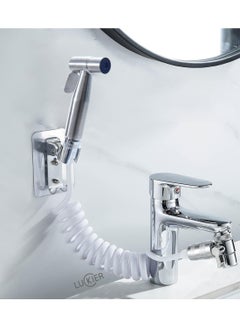 LUCKIER Stainless steel portable bidet travel, Shattaf faucet, Shatafa kit(3 meters hose, 2 types of bases, adapter kit),Boosted water flow suitable for home/hotel/camping/female/baby care.  - Image 2