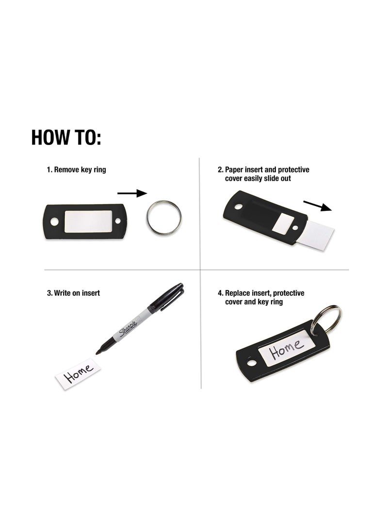 12 Pcs Plastic Colored Keychain Tags With Labels - Key Tag Identifiers, Name Tags, And Labels, Suitable For Usb Drives, Labeled Keychains, Pet Key Id Tags, Small Luggage Tags - Image 3