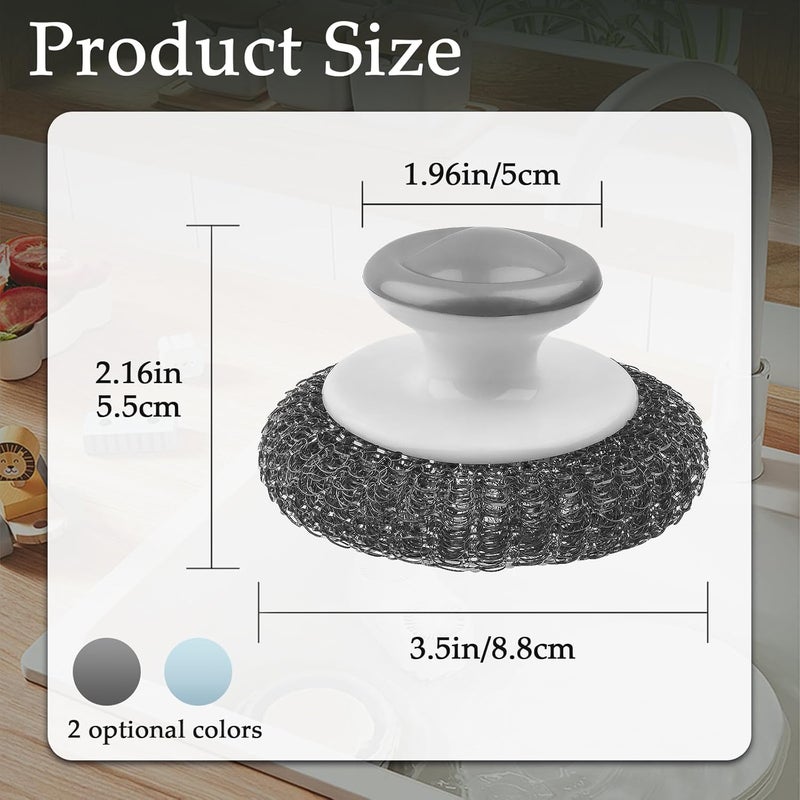 KTOJOY 2 Pack Stainless Steel Wool Scrubber Scrubbing Scouring Pad Steel Wool Scrubber for Kitchens Bathroom and Kitchen Pots Pans SinkGrey - Image 2