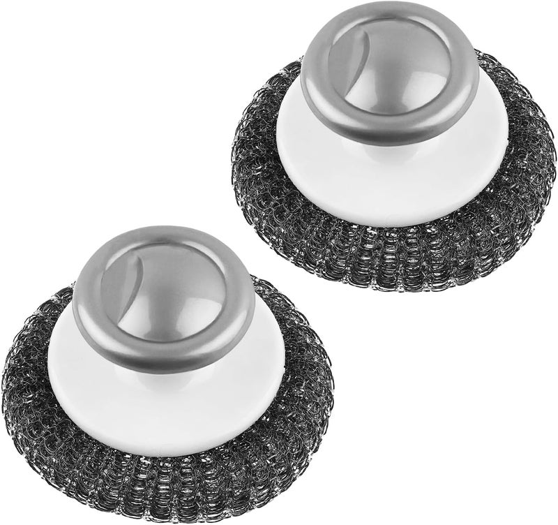 KTOJOY 2 Pack Stainless Steel Wool Scrubber Scrubbing Scouring Pad Steel Wool Scrubber for Kitchens Bathroom and Kitchen Pots Pans SinkGrey - Image 1