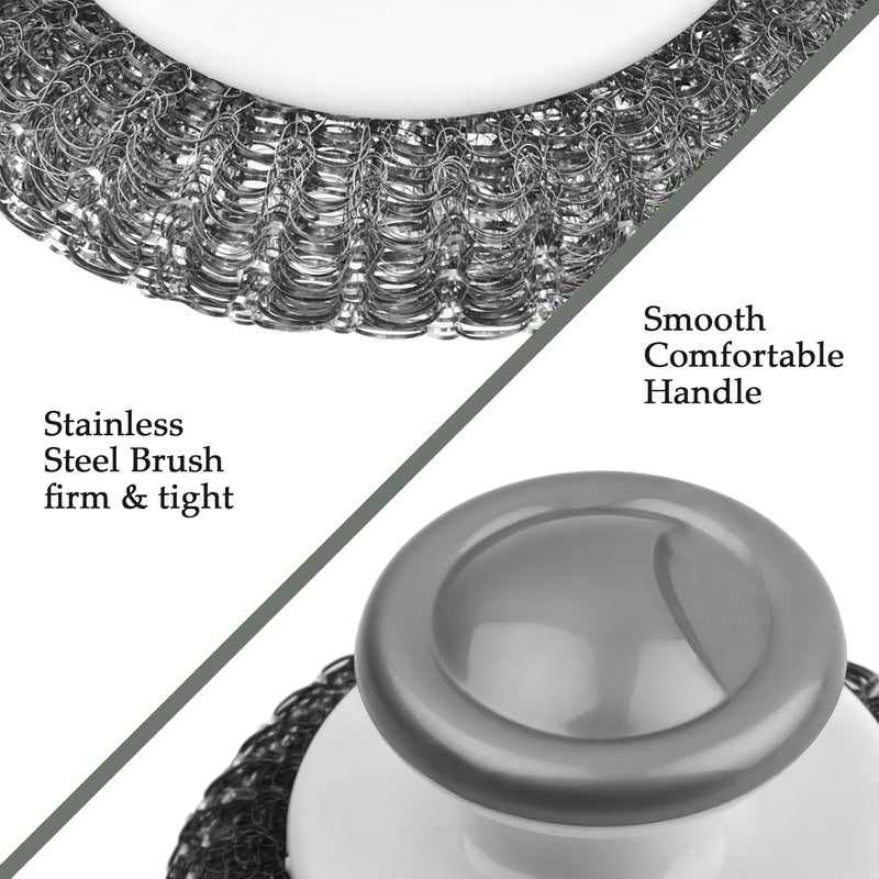 KTOJOY 2 Pack Stainless Steel Wool Scrubber Scrubbing Scouring Pad Steel Wool Scrubber for Kitchens Bathroom and Kitchen Pots Pans SinkGrey - Image 4