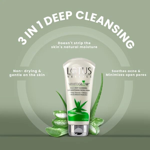LOTUS HERBALS Lotus Herbals Whiteglow 3in1 Deep Facial Foam 100g Intensive Serum 30ml Set of 2  - Image 2