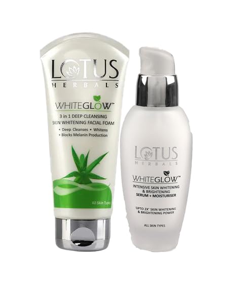 LOTUS HERBALS Lotus Herbals Whiteglow 3in1 Deep Facial Foam 100g Intensive Serum 30ml Set of 2  - Image 1