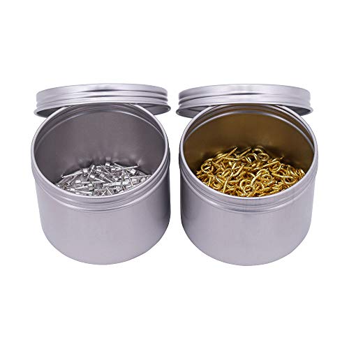 Healthcom 15 Packs 5 Oz 150ml Empty Silver Round Aluminum Tin Cans Screw Top Aroma Hair Wax Cosmetic Container Cream Box Makeup Pot Jars Tea Tin Storage Case for Accessories DIY Crafts Spice Candles - Image 4