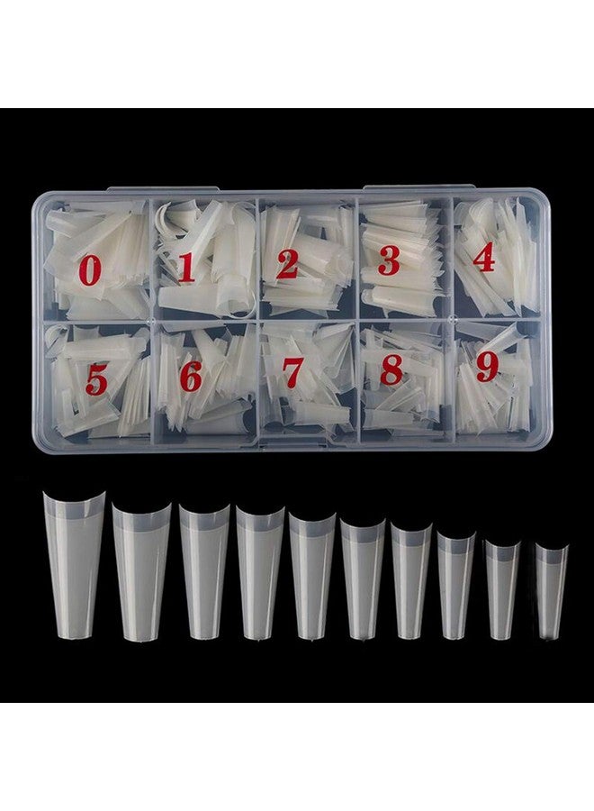 آم رونج ماجيك نعش أكريليك طبيعي Nails500Pcs نصف غطاء الأظافر نعش على شكل راقصة الباليه الأظافر نصائح طويلة أكريليك أظافر صناعية وهمية اصطناعية 10 حجم مع صندوق - Image 1