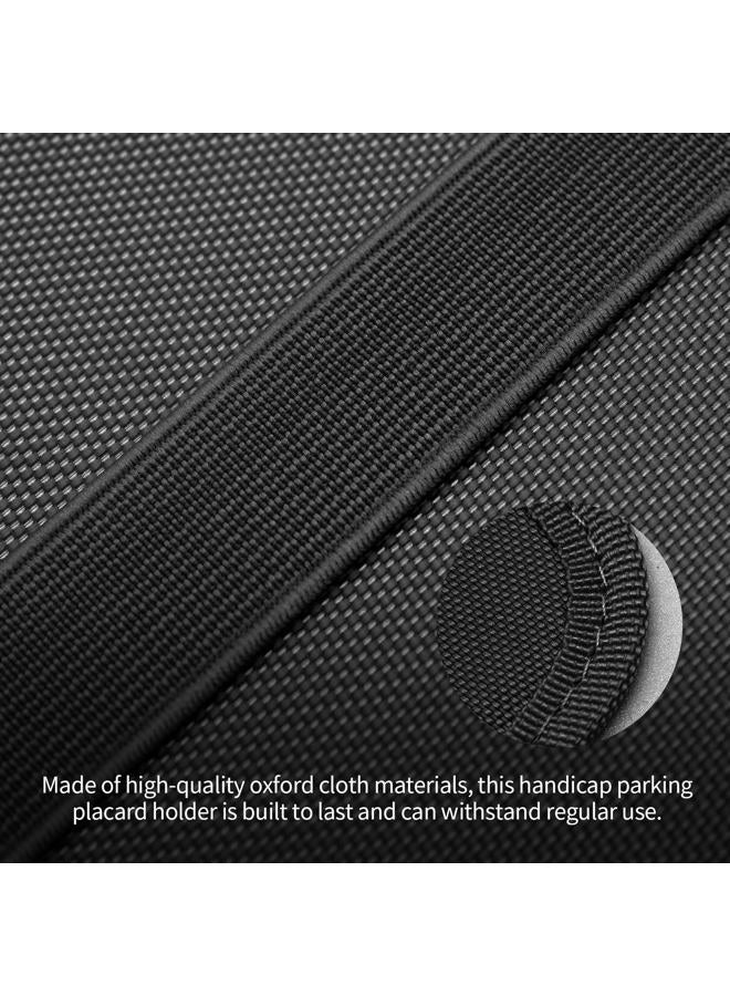 CHIMUYU Handicap Placard Holder for Car, Disabled Parking Permit Sign Protector for Car Visor Auto Card Clip with Pen Holder, Note Paper Card Slot, Elastic Strap (1, Black) - Image 5