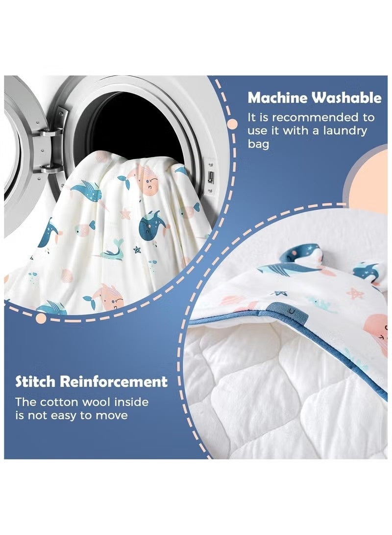 Gonice Baby Hooded Swaddle Soft Baby Swaddle, Wrap Winter Sleeping Bag for Newborn Cotton Baby, Wrap Blanket Newborn Swaddle Sleeping Bag Pure Cotton Spring Autumn Winter for Boys and Girls 0-3 Months - Image 5