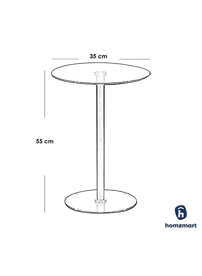 هومزمارت طاولة جانبية حديد وزجاج شفاف ذهبي  -  35×35×55 سم - Image 2