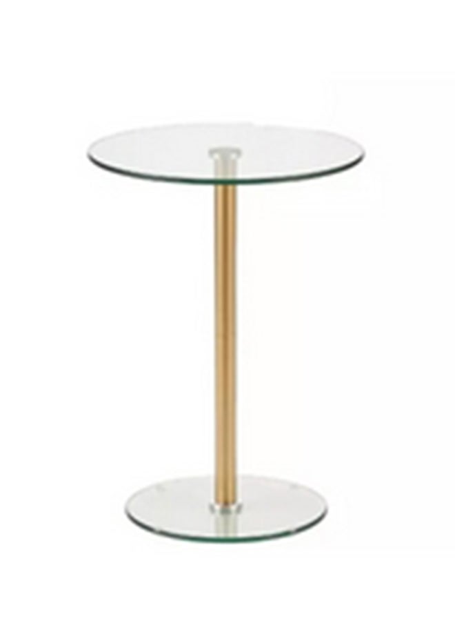 هومزمارت طاولة جانبية حديد وزجاج شفاف ذهبي  -  35×35×55 سم - Image 3