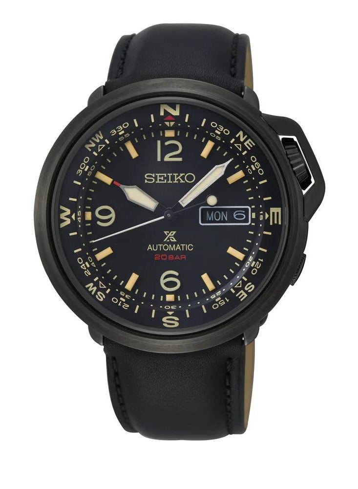 Prospex Automatic Black Dial Leather Strap Men's Watch SRPD35J1