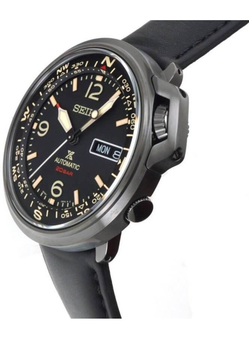 Prospex Automatic Black Dial Leather Strap Men's Watch SRPD35J1