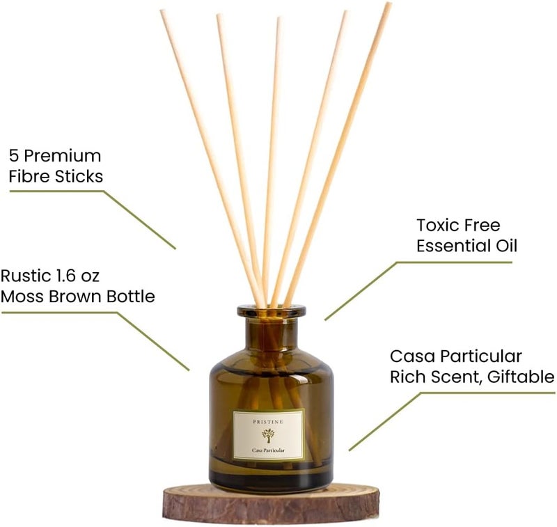 Pristine Casa Particular / Inspired by Wyndham Reed Diffuser for Home | Rich Blend of Tobacco Leaves, Sweetness of Guava Reed Diffuser Set, Oil & Reed Diffuser Sticks | Home & Office Decor | Fragrance Gift - Image 5
