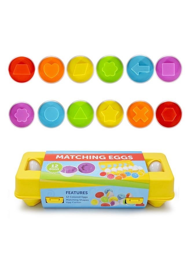 yongsheng Children Matching Pairing Toys Egg- Matching Eggs Connect Eggs Carton Toys Gifts for 1 2 3 Years Old Kids Toddler Baby Girls Boys Shape Color Egg Play Learn  - Image 2