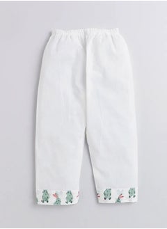 Polka Tots Polka Tots Full Sleeves Night Wear Rabbit Kurta Pyjama - White  - Image 4