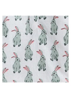 Polka Tots Polka Tots Full Sleeves Night Wear Rabbit Kurta Pyjama - White  - Image 3